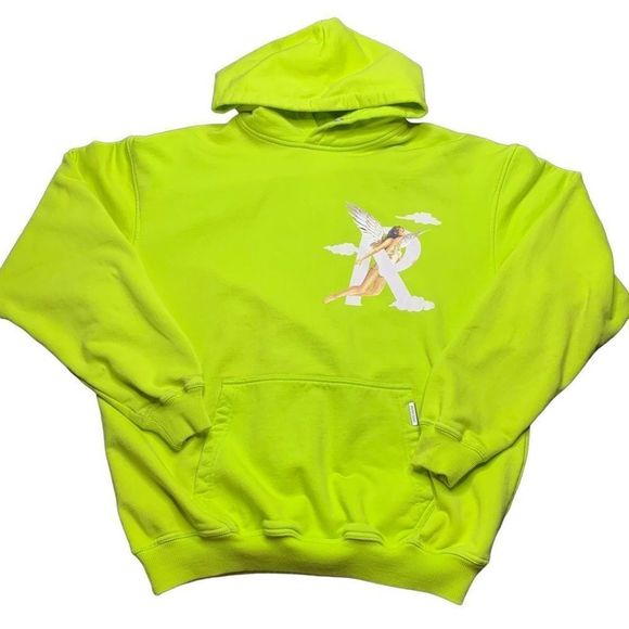Represent Other - Represent Mens S Hoodie Gold Lime Green Angel Graphic Print